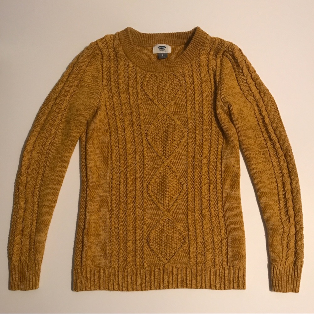 Old Navy mustard yellow cord sweater, size Small!